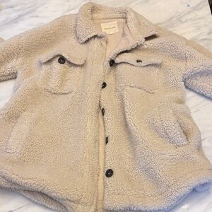 Thread & Supply Shacket sz M - Cozy Beige Sherpa Jacket